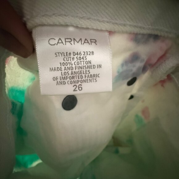 Carmar Tie-Dye Distressed Cotton Jeans Size 26 - Picture 6 of 7